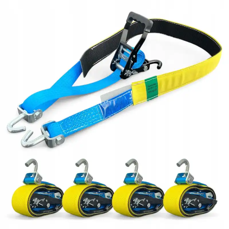 Kup teraz 4x Pasy transportowe do lawety VDI z GUMĄ 3m/50mm 3 haki VDI 2700 8.1/8.2