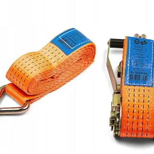 Tani Pas transportowy 4m/50mm/5T pasy transportowe 4m z napinaczem atest TUV GS