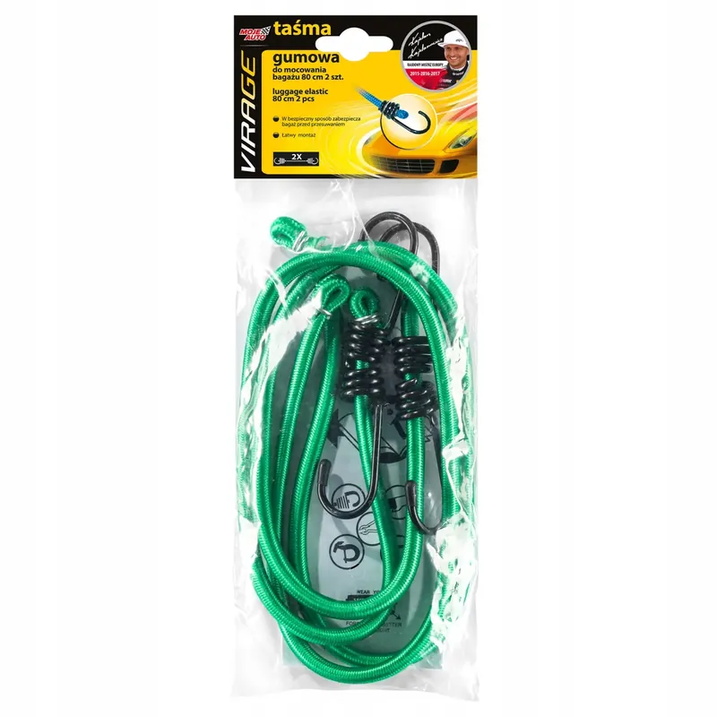 Autentyczny VIRAGE Taśma Gumowa TUV do Mocowania Bagażu 80CM 2 Sztuki