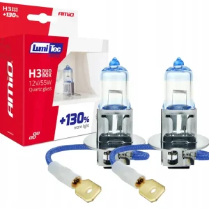 Zwrot pieniędzy Żarówki halogenowe H3 12V 55W LumiTec +130% DUO