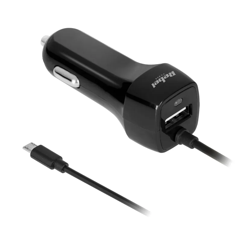 Ładowarka samochodowa 5V 2,1A USB microUSB 12V 24V Rebel Niska cena
