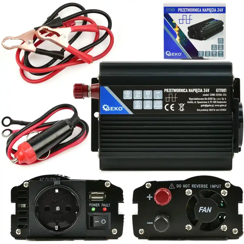 PRZETWORNICA NAPIĘCIA 24V / 230V 250/500W GEKO Oferta limitowana