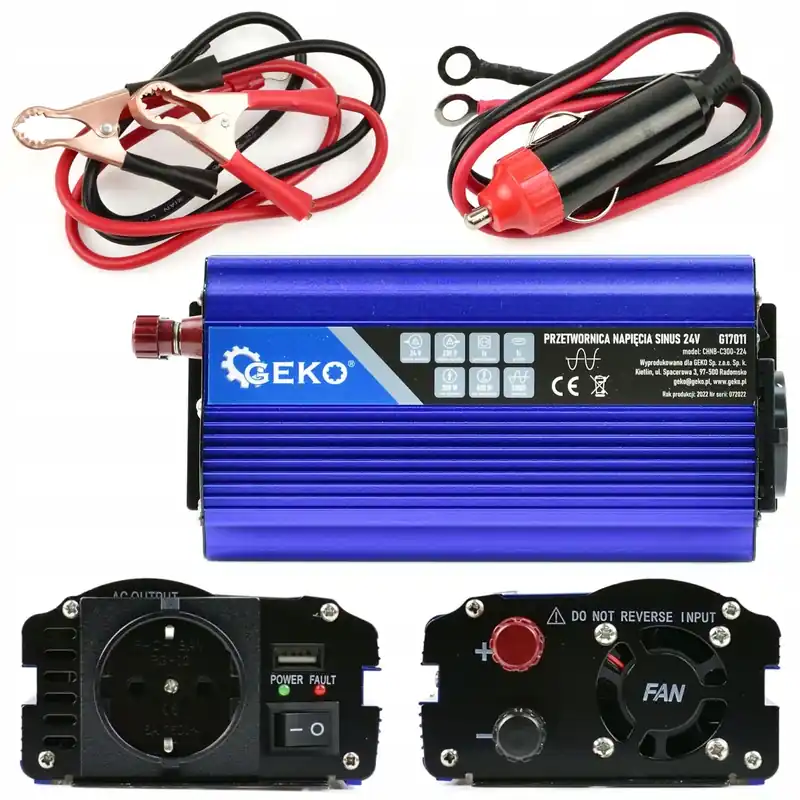 Bezpieczna płatność PRZETWORNICA NAPIĘCIA 24V / 230V 300/600W SINUS