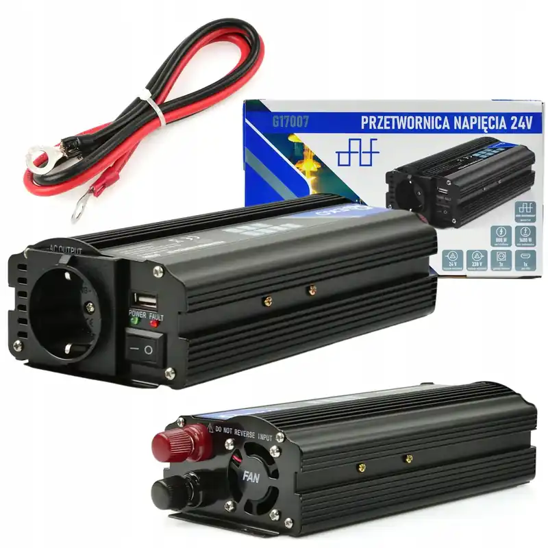 PRZETWORNICA SAMOCHODOWA NAPIĘCIA 24V 230V 1600W Ostatnia szansa