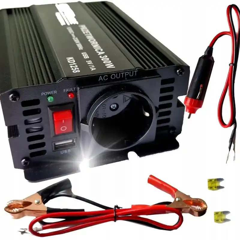 Przetwornica 12V na 230V 300W/600W skorygowana sinusoida AC/DC - Kraft&Dele Kup teraz