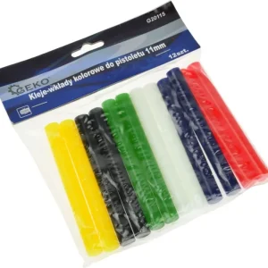 Geko Kleje-wkłady kolorowe do pistoletu 11mm 12szt. - 200 Ekspresowa dostawa