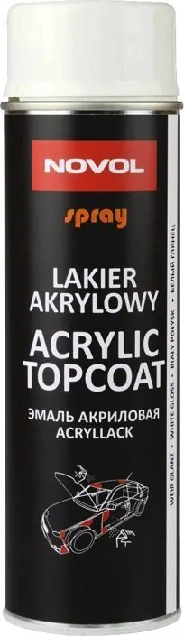 Novol SPRAY ACRYL TOPCOAT BIAŁY POŁYSK 500 ML Wyprzedaż