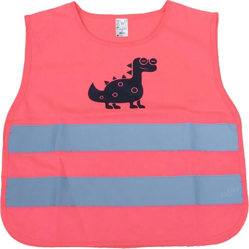 AMiO Kamizelka ostrzegawcza odblaskowa dziecięca różowa dinozaur amio-03989 Zwrot pieniędzy