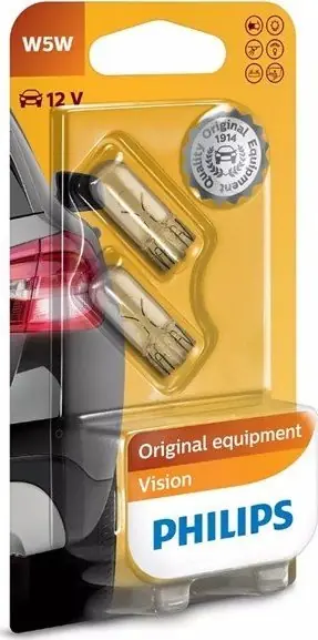 Philips ŻARÓWKA W5W 12V/5W (CAŁOSZKLANA) W2,1X9,5D BLISTER 2SZT Wysoka jakość