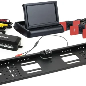 Zestaw czujników parkowania tft02 4,3" z kamerą hd-402-led 4 sensory czarne wewnętrzne Tani