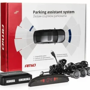 AMIO Czujniki parkowania AMiO z wyświetlaczem LED i buzzerem 4 sensory 22mm czarne P16-0031 Niska cena