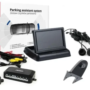 Zestaw czujników parkowania tft02 4,3" z kamerą hd-502-ir 4 sensory czarne Najlepsza cena