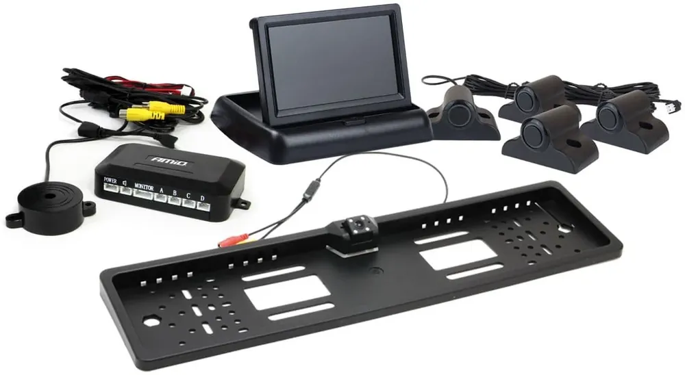 Zestaw czujników parkowania tft02 4,3" z kamerą hd-402-led 4 sensory czarne truck Najlepsza cena