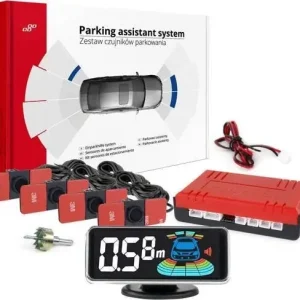 AMiO Czujniki parkowania cofania czarnw wewnętrzne LED 3D AMIO-03190 Rabat