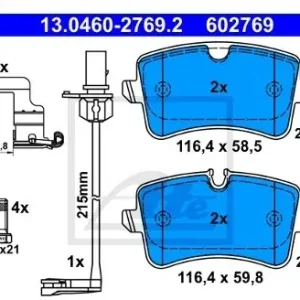 Wyprzedaż ATE Klocki hamulcowe - komplet 13.0460-2769.2