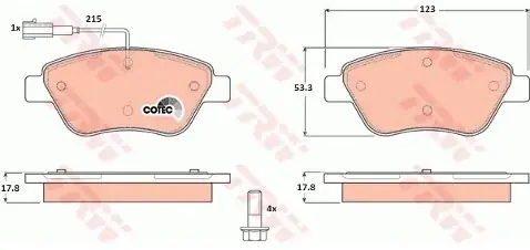 Zamów teraz TRW Zestaw klocków hamulcowych, hamulce tarczowe GDB1482