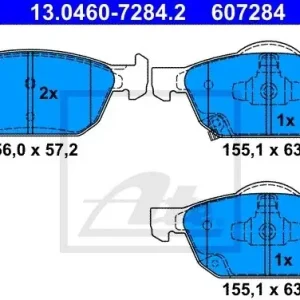 Wysoka jakość ATE Zestaw klocków hamulcowych, hamulce tarczowe 13.0460-7284.2