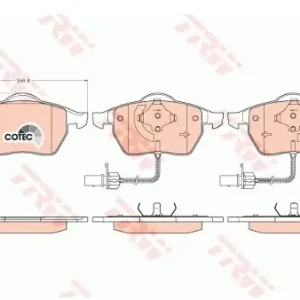TRW Zestaw klocków hamulcowych, hamulce tarczowe GDB1307 Wysoka jakość