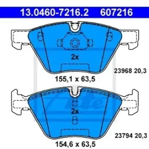 ATE Zestaw klocków hamulcowych, hamulce tarczowe 13.0460-7216.2 Premium