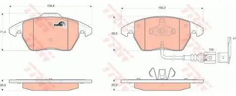 TRW Zestaw klocków hamulcowych, hamulce tarczowe GDB1550 Niska cena