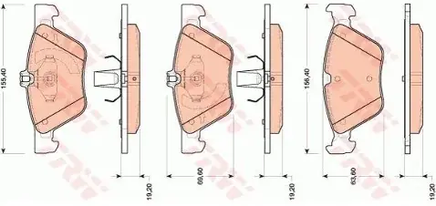 TRW Zestaw klocków hamulcowych, hamulce tarczowe GDB1815 Niska cena