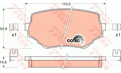 TRW Zestaw klocków hamulcowych, hamulce tarczowe GDB3132 Niska cena