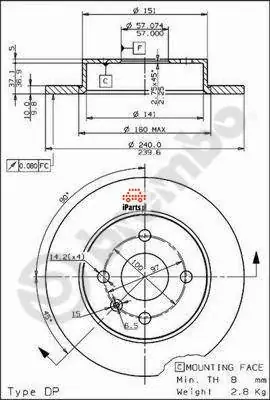 Tani BREMBO Tarcza hamulcowa 08.7626.75