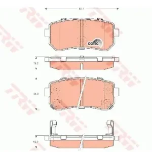 TRW Zestaw klocków hamulcowych, hamulce tarczowe GDB3421 Popularny