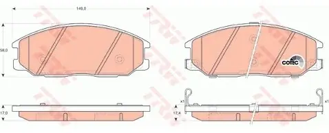 TRW Zestaw klocków hamulcowych, hamulce tarczowe GDB3297 Szybka dostawa