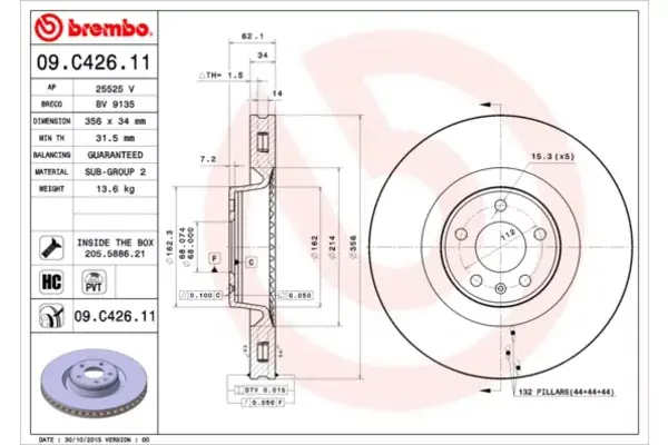 BREMBO Tarcza hamulcowa 09.C426.11 Kup teraz