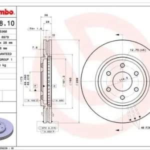 Popularny BREMBO Tarcza hamulcowa 09.B628.10