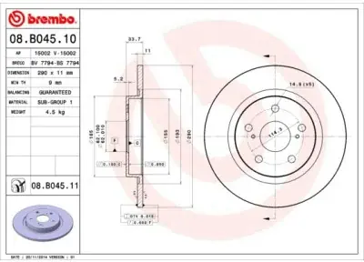 BREMBO 08.B045.11 08.B045.11 Wysoka jakość