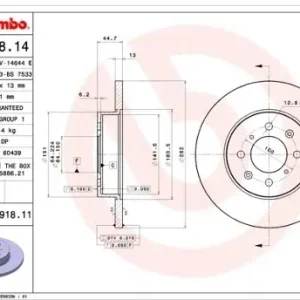 Promocja BREMBO Tarcza hamulcowa 08.6918.11