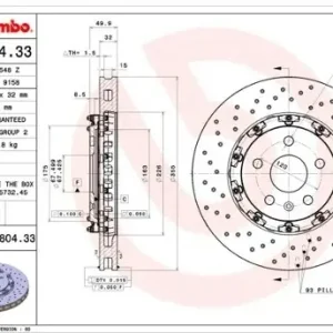 Premium BREMBO Tarcza hamulcowa 09.A804.33