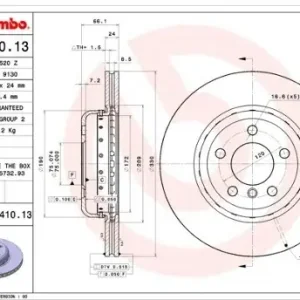 BREMBO Tarcza hamulcowa (1 sztuka) 09.C410.13 Bezpieczna płatność