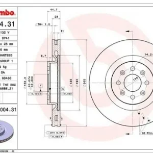 Najlepsza cena BREMBO Tarcza hamulcowa 09.8004.31