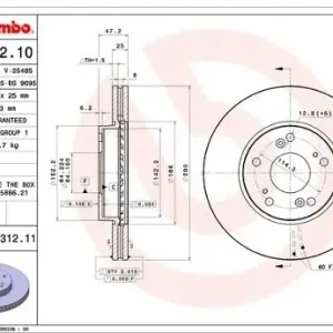Bezpieczna płatność BREMBO Tarcza hamulcowa 09.C312.11
