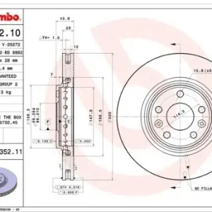 Tani BREMBO Tarcza hamulcowa 09.B352.11