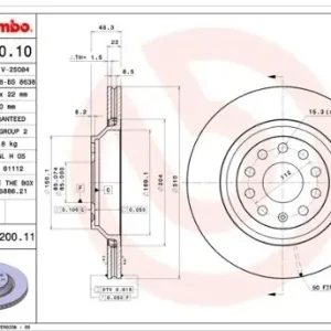 BREMBO Tarcza hamulcowa 09.A200.11 Promocja