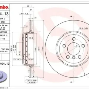 BREMBO Tarcza hamulcowa (1 sztuka) 09.C404.13 Nowość