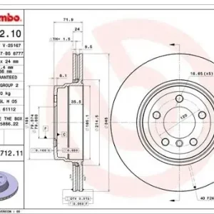 Tani BREMBO Tarcza hamulcowa 09.A712.11