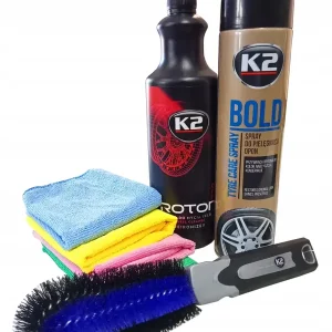 ZESTAW K2 DO PIELĘGNACJI OPON I DO MYCIA FELG Ekspresowa dostawa