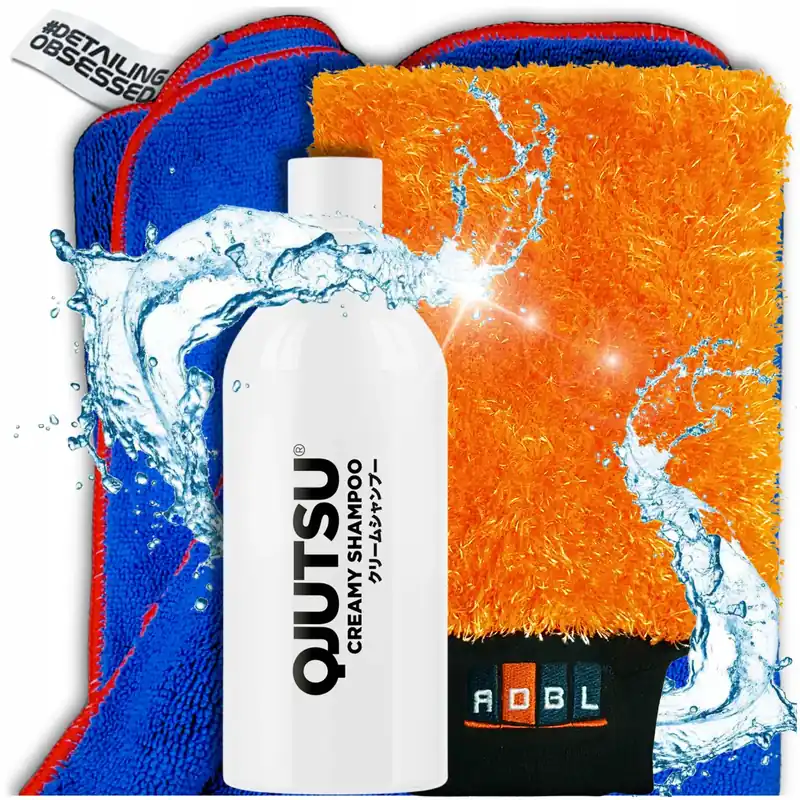 Zamów teraz ZESTAW DO MYCIA AUTA rękawica z mikrofibry + ręcznik do lakieru + szampon