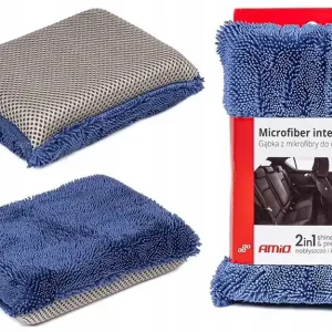 GĄBKA SAMOCHODOWA Z MIKROFIBRY DO SZYB CZYSZCZENIA SPRZĄTANIA AUTA KURZU Promocja