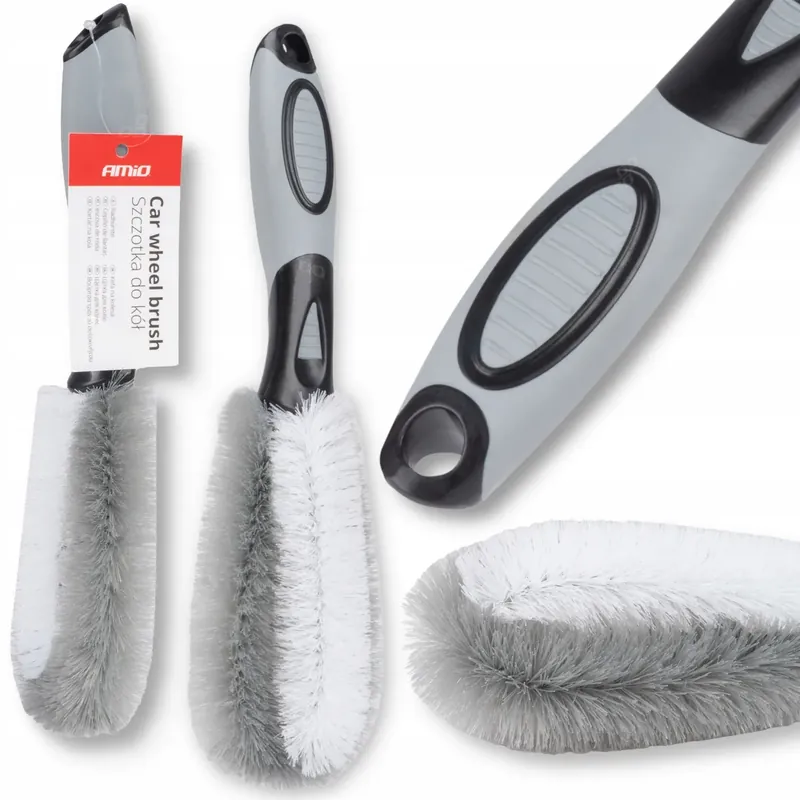 Oryginalny AMiO SZCZOTKA DO MYCIA CZYSZCZENIA KÓŁ FELG KOŁPAKÓW SAMOCHODU AUTA 28,5cm