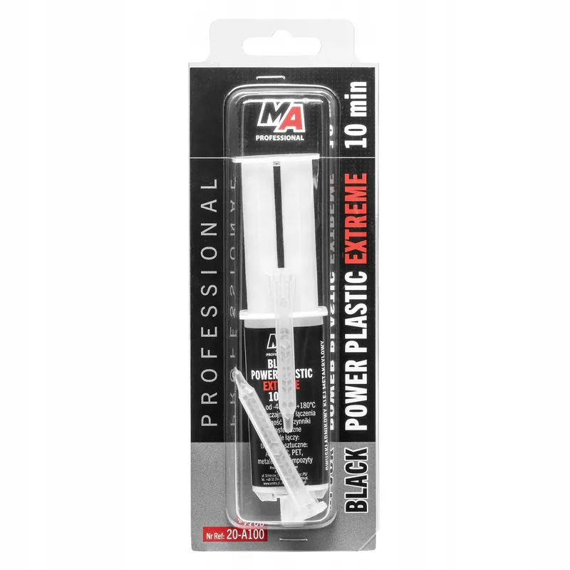 MA PROFESSIONAL Klej do Plastików W Strzykawce Czarny 25ml + 2 MIKSERY Popularny