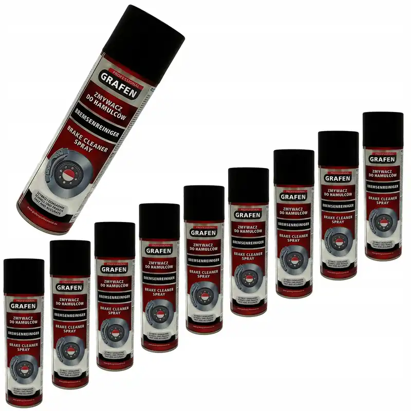 10x Zmywacz do hamulców - odtłuszczacz - Grafen 500ml spray - Brake Cleaner Ekspresowa dostawa