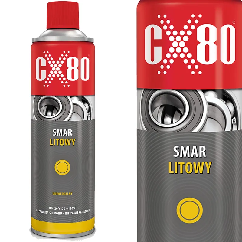 Popularny CX80 WIELOZADANIOWY SMAR LITOWY UNIWERSALNY AEROZOL SPRAY 500ml CX-80 TOWOT