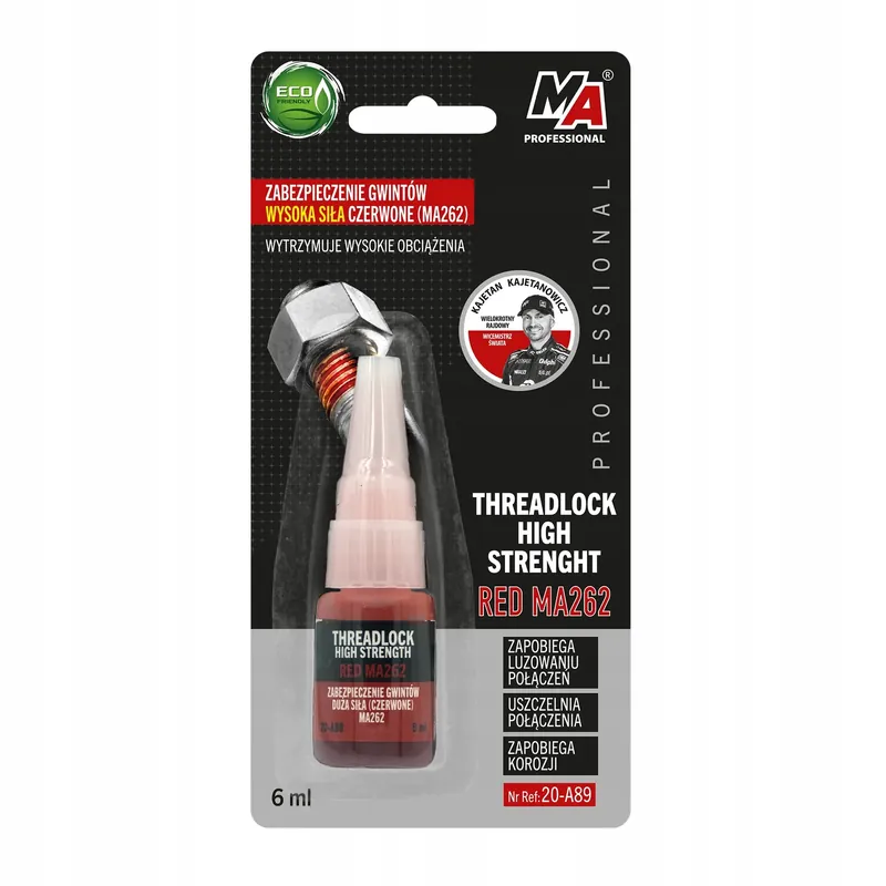 KLEJ DO GWINTÓW MA PROFESSIONAL CZERWONY TRWAŁY 6ML ANTYKOROZYJNY Tani